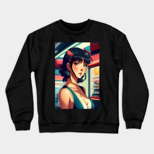 Cute Japanese girl anime,Vintage 90's anime style Crewneck Sweatshirt